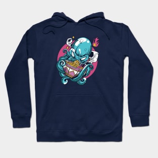 Cartoon Octopus Devouring Ramen Hoodie